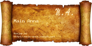Main Anna névjegykártya
